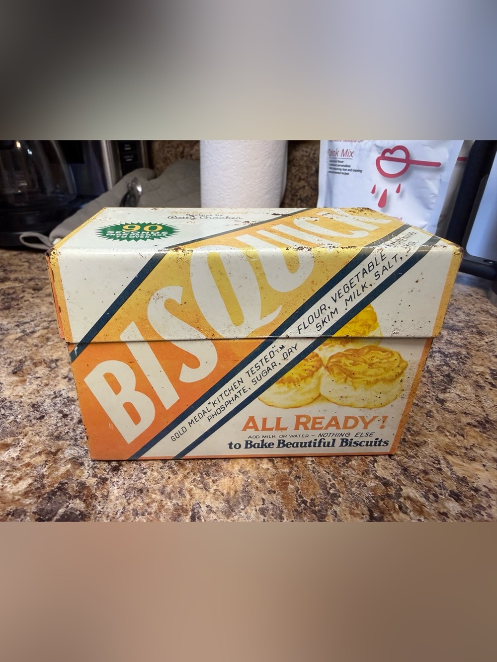 Vintage Bisquick Recipe BoxBox - Orange & Cream Packaging